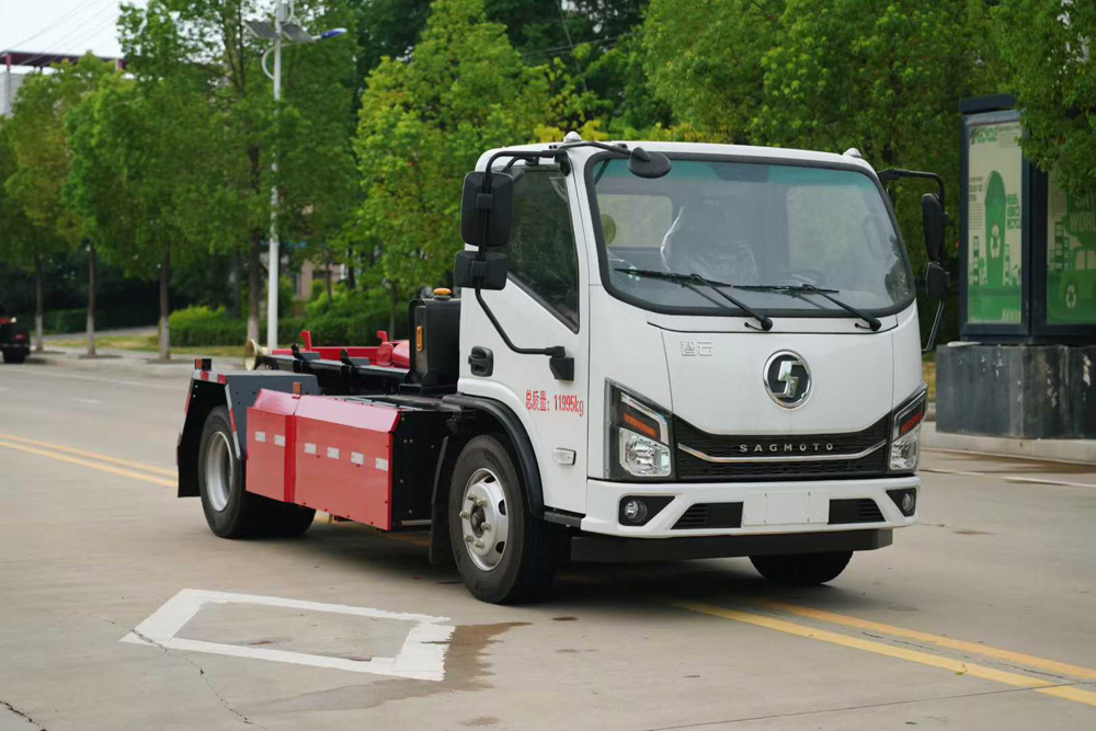 陜汽智云141度純電動車廂可卸式垃圾車勾臂垃圾車